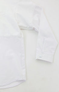 Hooded Split Dress Shirt - BLANC